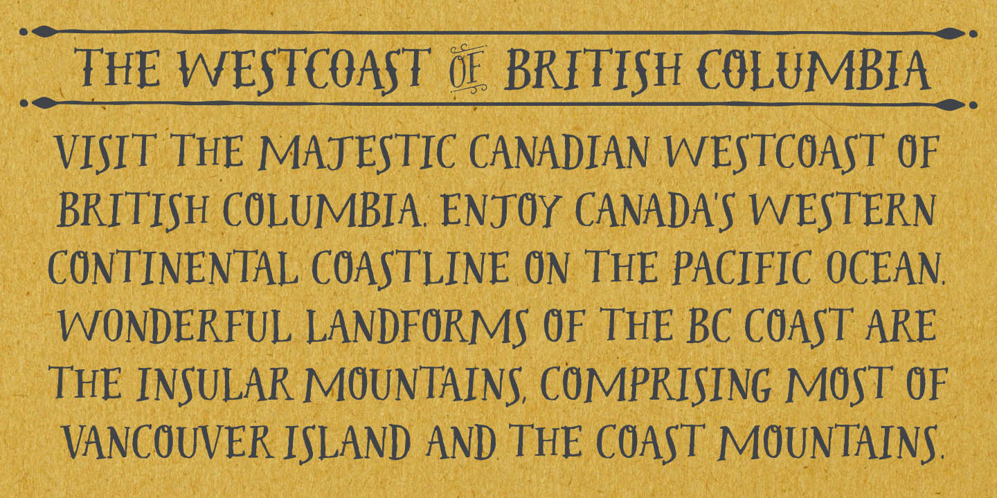 Пример шрифта Westcoast Letters Decor Rough